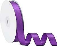 Vista 104 de Cinta de satén rosa polvoriento de doble cara, 3/8 pulgadas x 50 yardas, cintas de poliéster rosa polvoriento para envolver regalos, cinta de tela