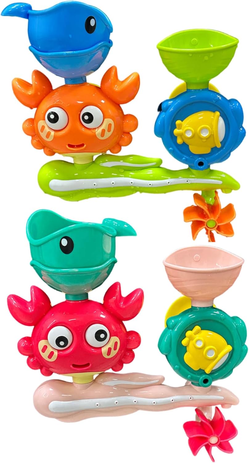 Kids Bath Toys - Fun Crab Water Wheel Bathtub Toys with Interactive Spinning Eyes & Water Spraying for Toddlers and Babies Toddler Bath