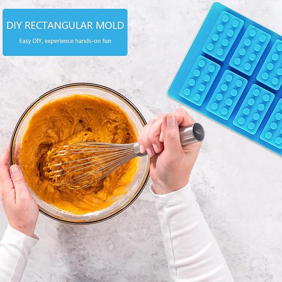5Pcs Chocolate Silicone Moulds, Building Bricks Multi-Size Candy Moulds