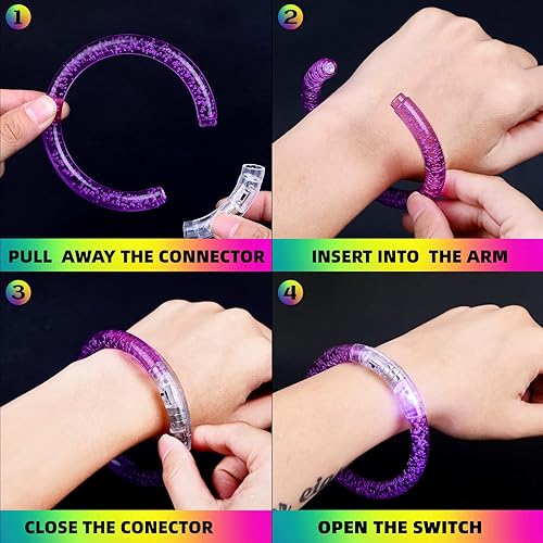 Miniatura 7 de 90 pulseras LED que brillan en la oscuridad, suministros de fiesta, pulseras iluminadas para niños y adultos, recuerdos de fiesta para Navidad,