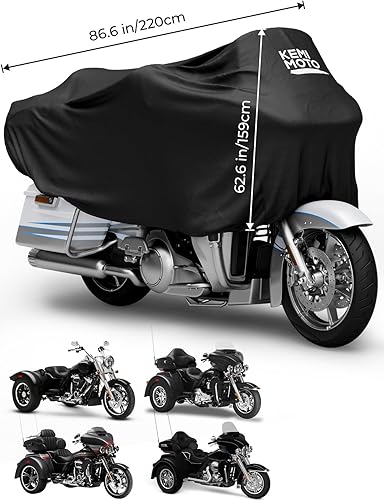 Miniatura 3 de KEMIMOTO Funda para motocicleta Cubierta Media Compatible con modelos Touring Road King Street Glide Road Glide Impermeable al Aire Libre Protéjase