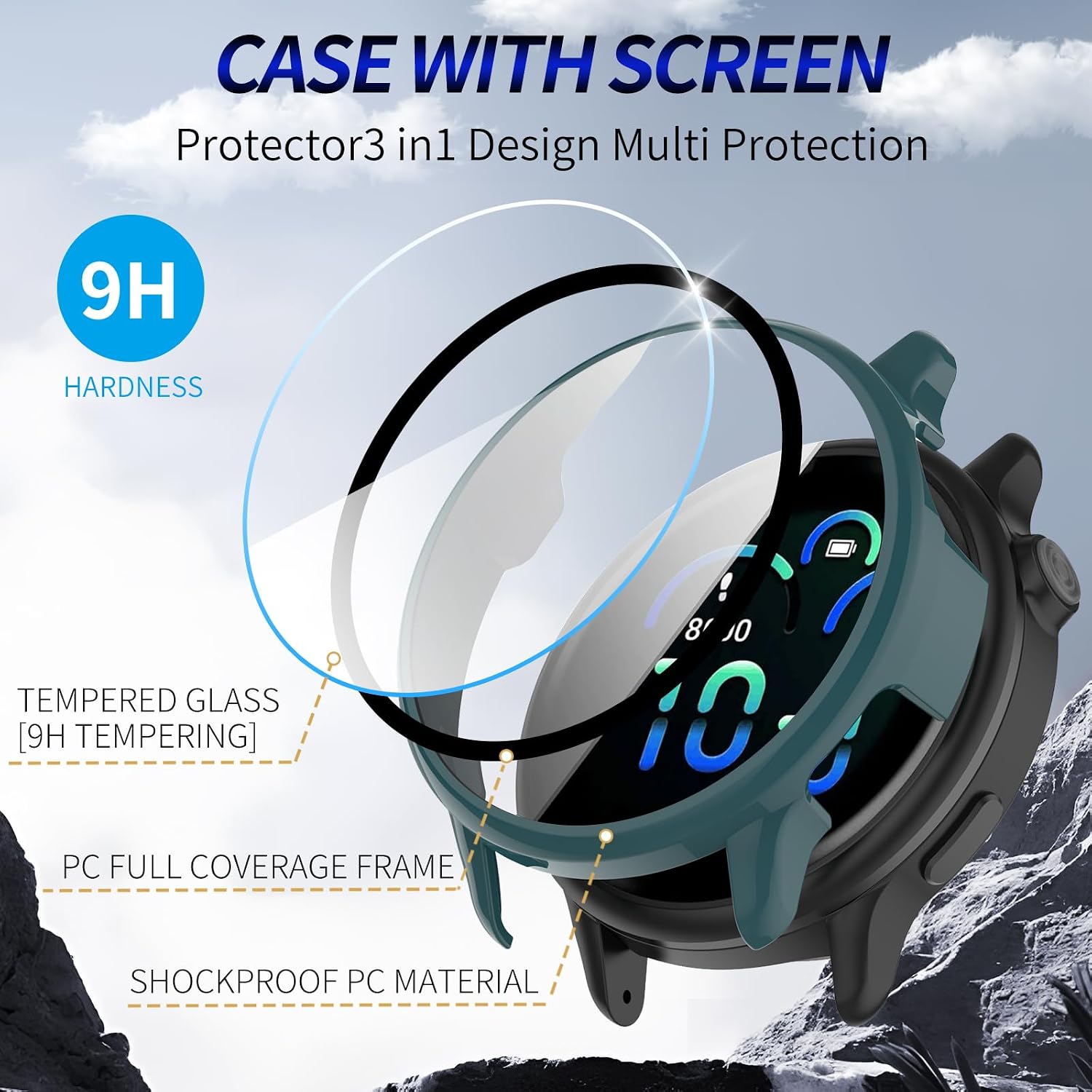 2 Pack for Garmin vivoactive 6 Screen Protector Case image 3