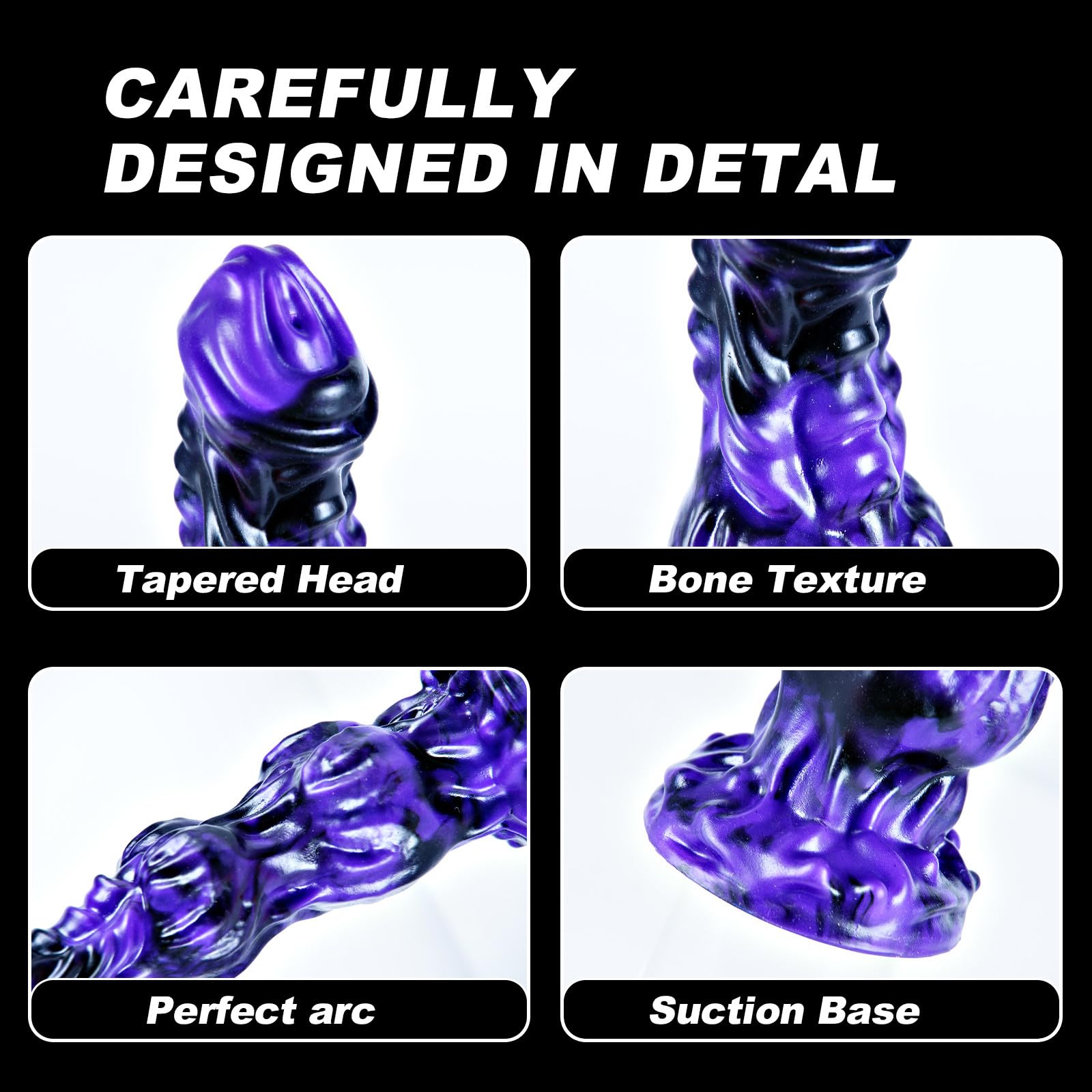 Fallo realistico con doppio nodo mostruoso, fallo fantasy per cani da 23,5 cm con ventosa, fallo drago, fallo nodo spesso, grande fallo anale in silicone punto G, unisex