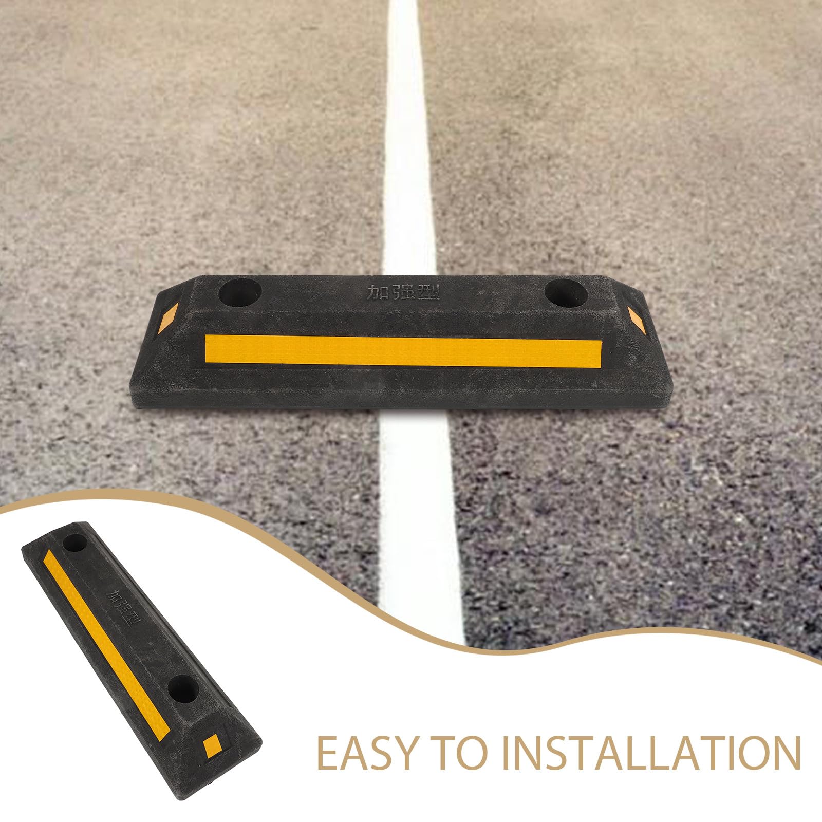 Calzos para Ruedas de Goma y Plástico 480X130X70 MM, Tope Antideslizante para Plazas de Aparcamiento y Vehículos Recreativos, Bloque Estabilizador para Remolques