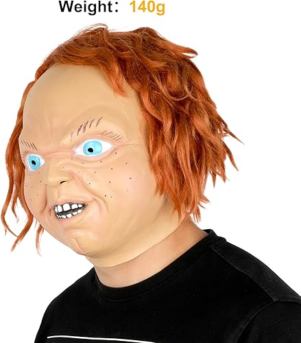 Miniatura 2 de nezababycos Máscara de Chucky para Halloween, película de terror de terror, máscara de cabeza de Chuckie, máscara espeluznante, disfraz de cosplay