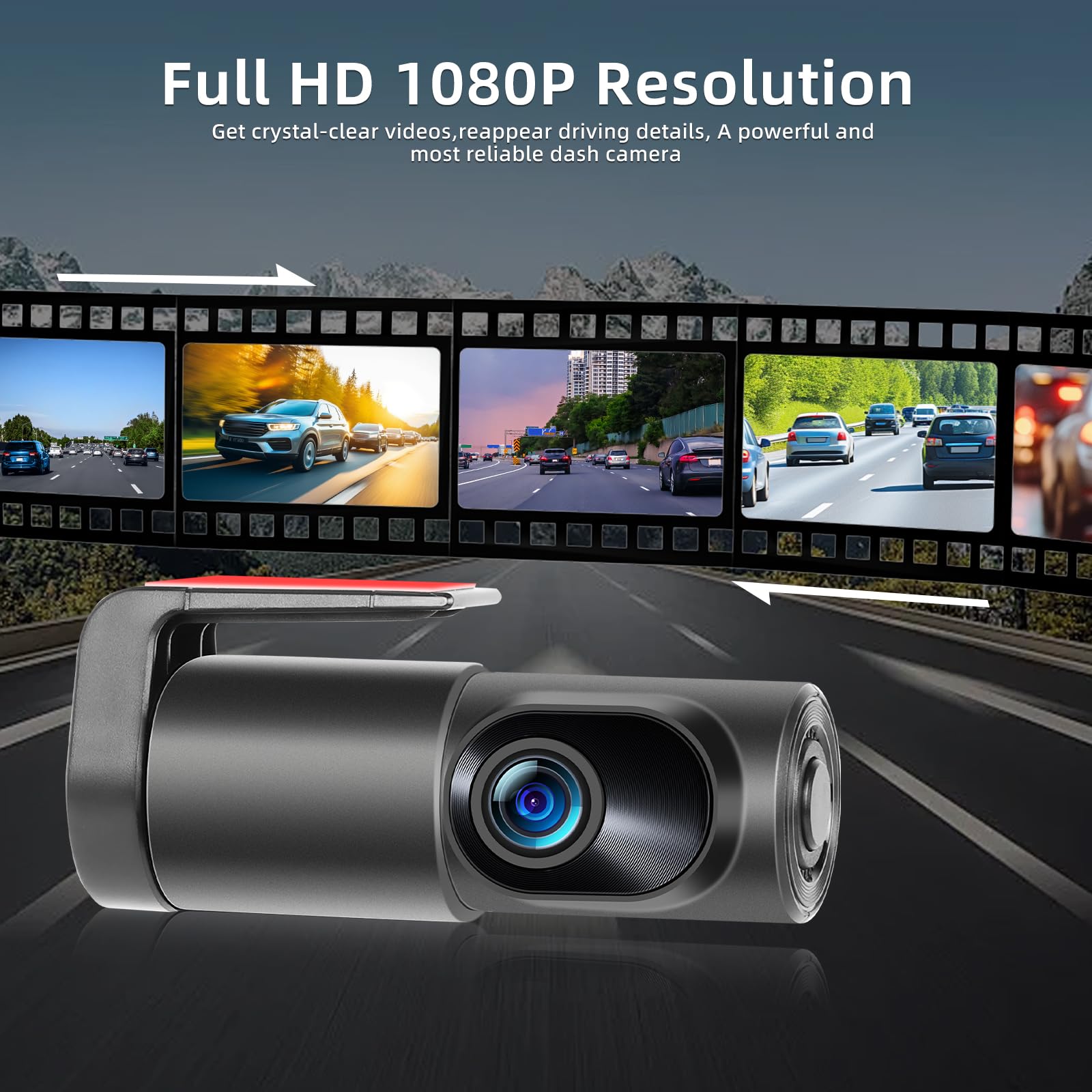 Dash Cam Anteriore E Laterale NHOPEEW 3 Canali 1080P - Con Rilevamento Movimento, Scheda 64 GB, Angolo 360°