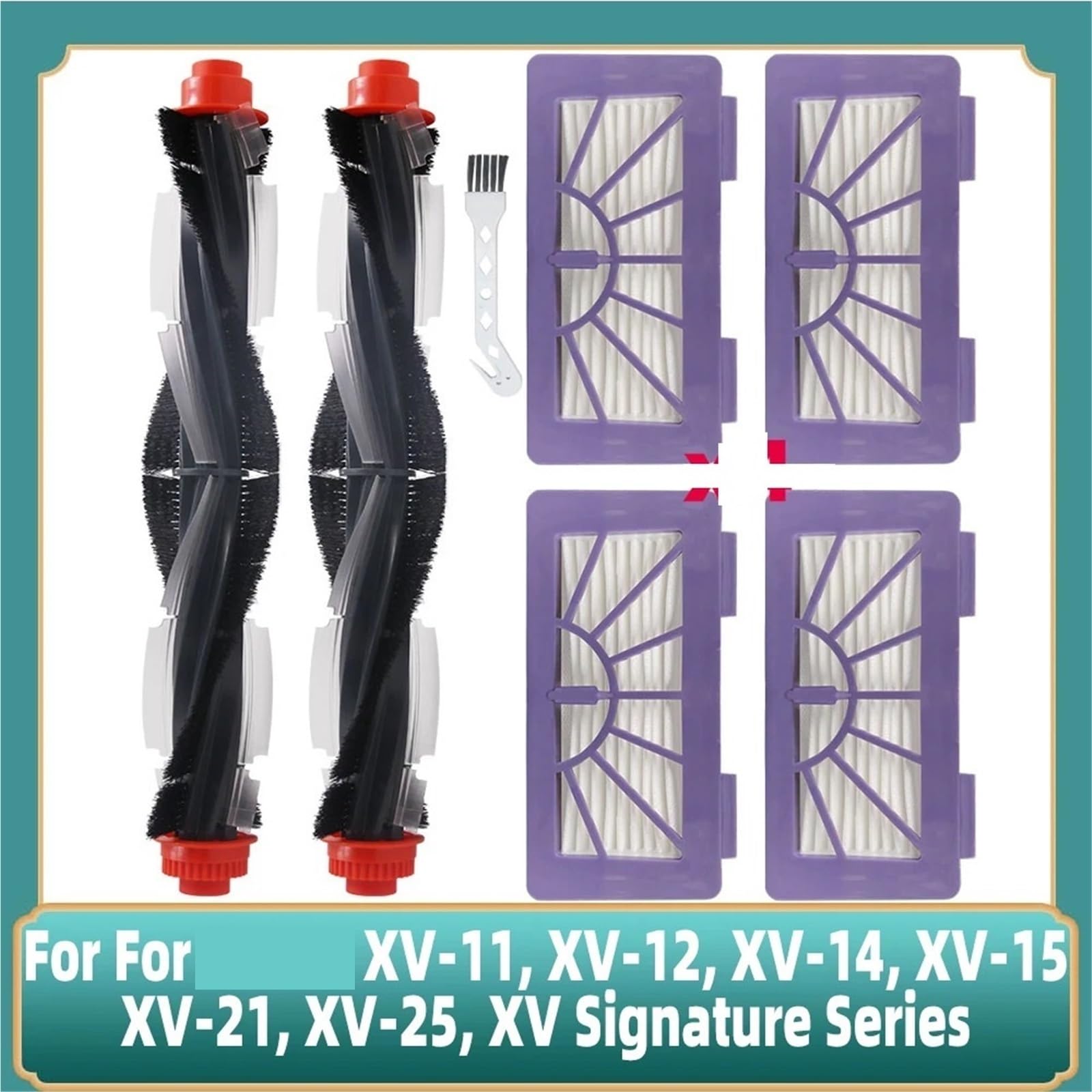 Compatibile for Neato XV-11, XV-12, XV-14, XV-15, XV-21, XV-25, XV Signature Series Aspirapolvere Rullo Spazzola Principale Parti Del Filtro Di Ricambio Sostituisci(Set 11)