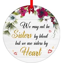 PETCEE Sister Christmas Ornaments 2025 - Not Sisters by Blood but Sisters by Heart Ornaments for Christmas Tree Decoration Sister Ornament Keepsake for Friends GirlSisters in Law Women