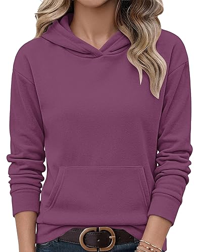 AUSELILY Women's Sweatshirts Hoodies Tops Casual Long Sleeve Fleece Pullover