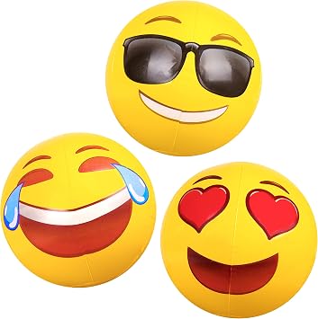 Coconut Float Inflatable Emoji Beach Ball - for Summer, Swim Parties | summer beach outing, water play, vacation for kids