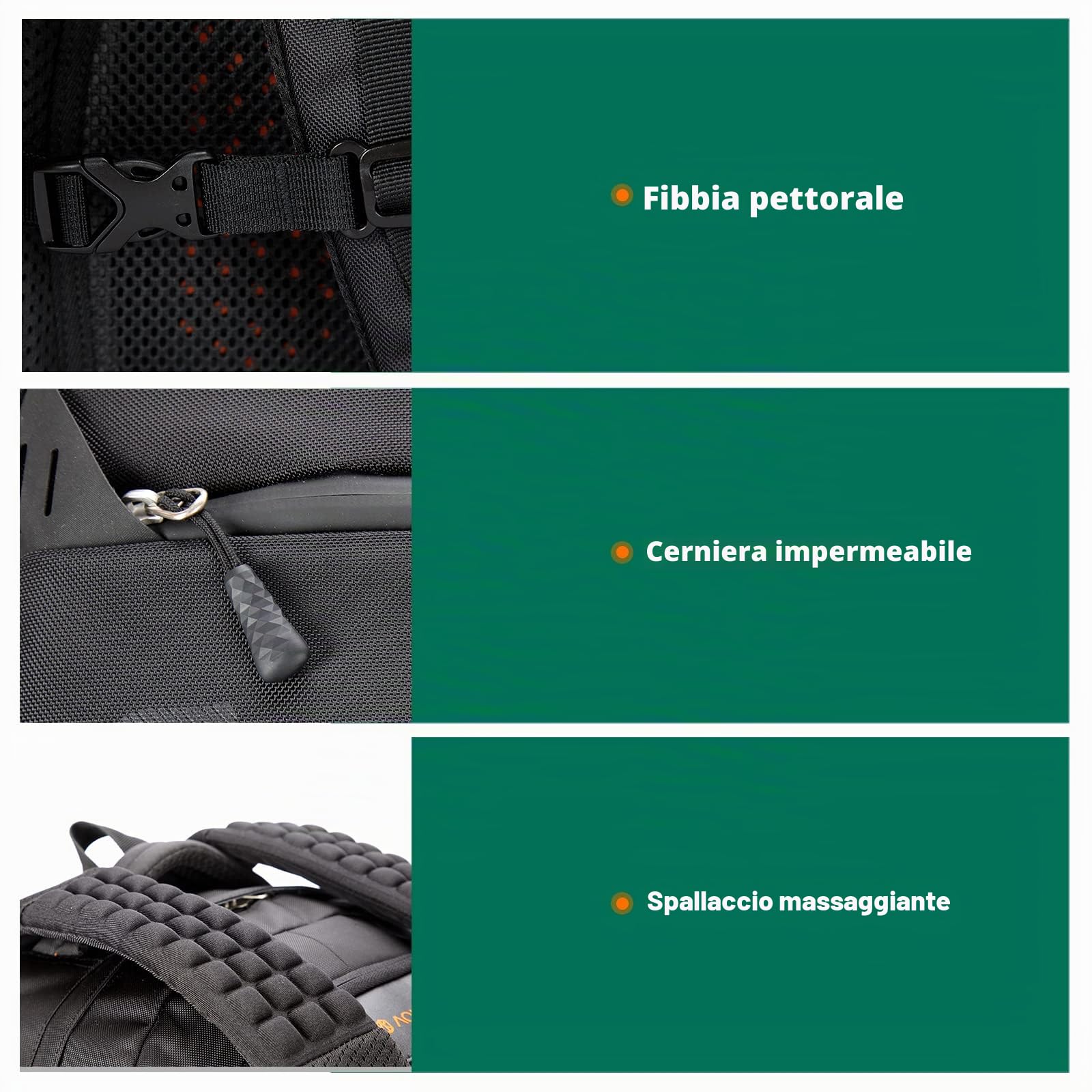 Aoking, serie SN57605, zaino per la scuola, zaino da città e da lavoro, 30 litri, per laptop fino a 17", impermeabile, Opzione (SN57605-7B): sistema elastico e a molla