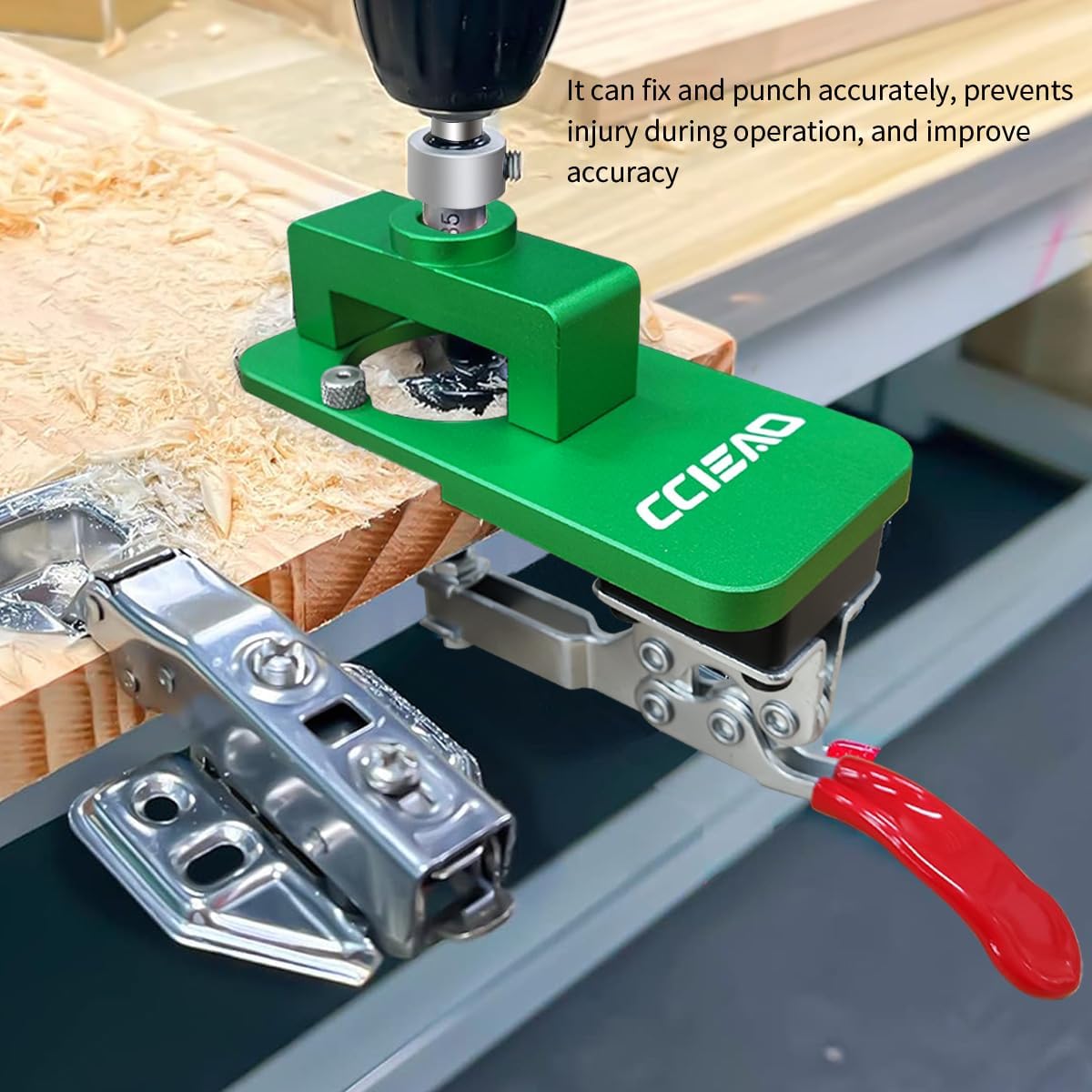 35mm Concealed Hinge Jig Drilling Guide Locator, Adjustable Locking Cabinet Hinge Jig Hole Locator Drilling Holes Tools for Cabinets Doors Hinges Mounting