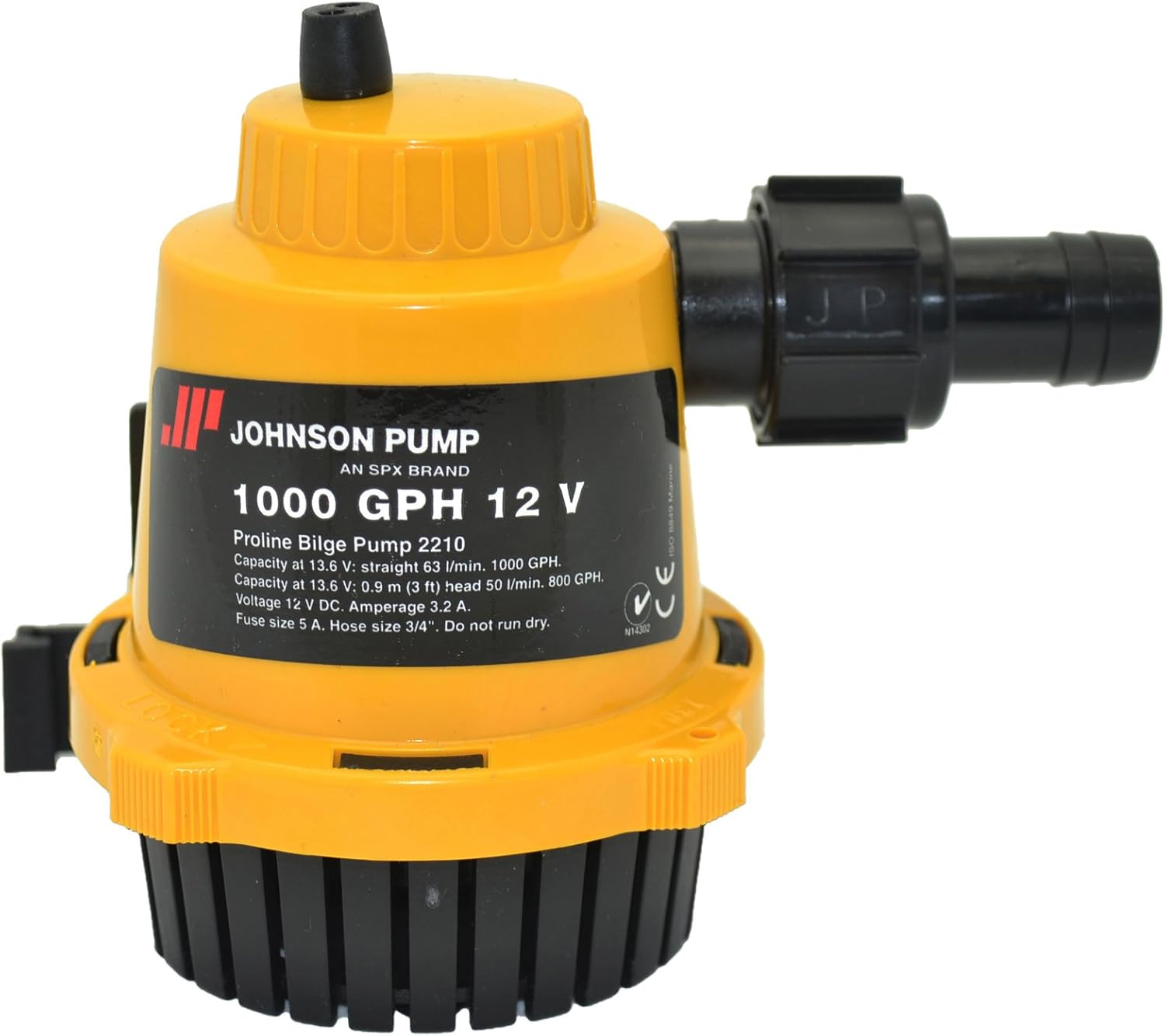 Johnson Pumps - 22102 PROLINE Bilge Pump 1000 GPH 2.5A : Boating Bilge Pumps : Sports & Outdoors