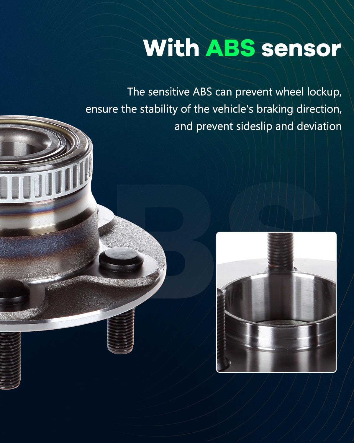 SCITOO Wheel Hub Wheel Bearing Assembly Rear Compatible With 2000-2005 For Neon 2001-2010 For PT Cruiser 2000-2002 For Neon 2003-2005 For Dodge SX 2.0 2000-2001 512167