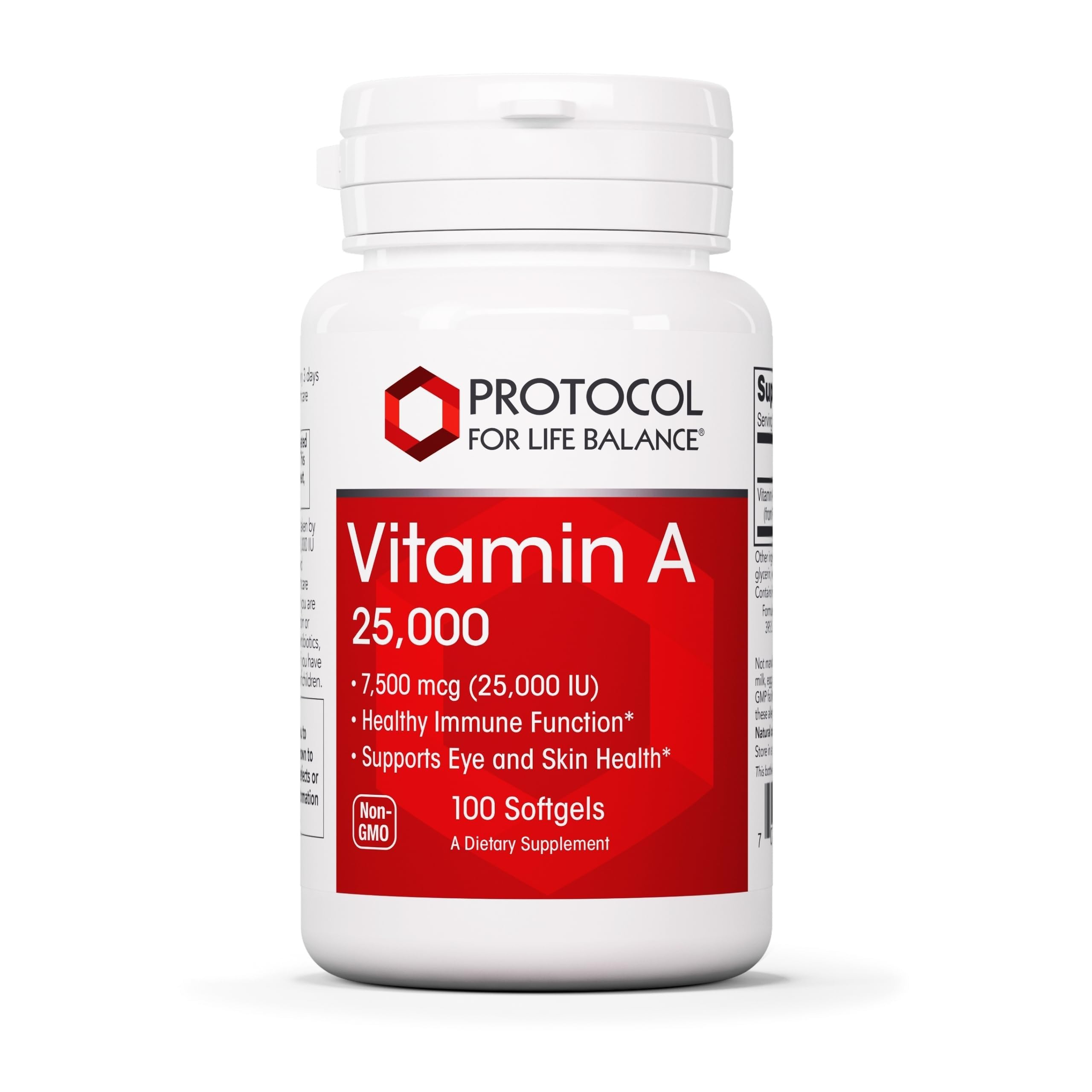 PROTOCOL FOR LIFE BALANCE Vitamin A 25,000 IU, Eye Health*, 100 Softgels 100 Count (Pack of 1)