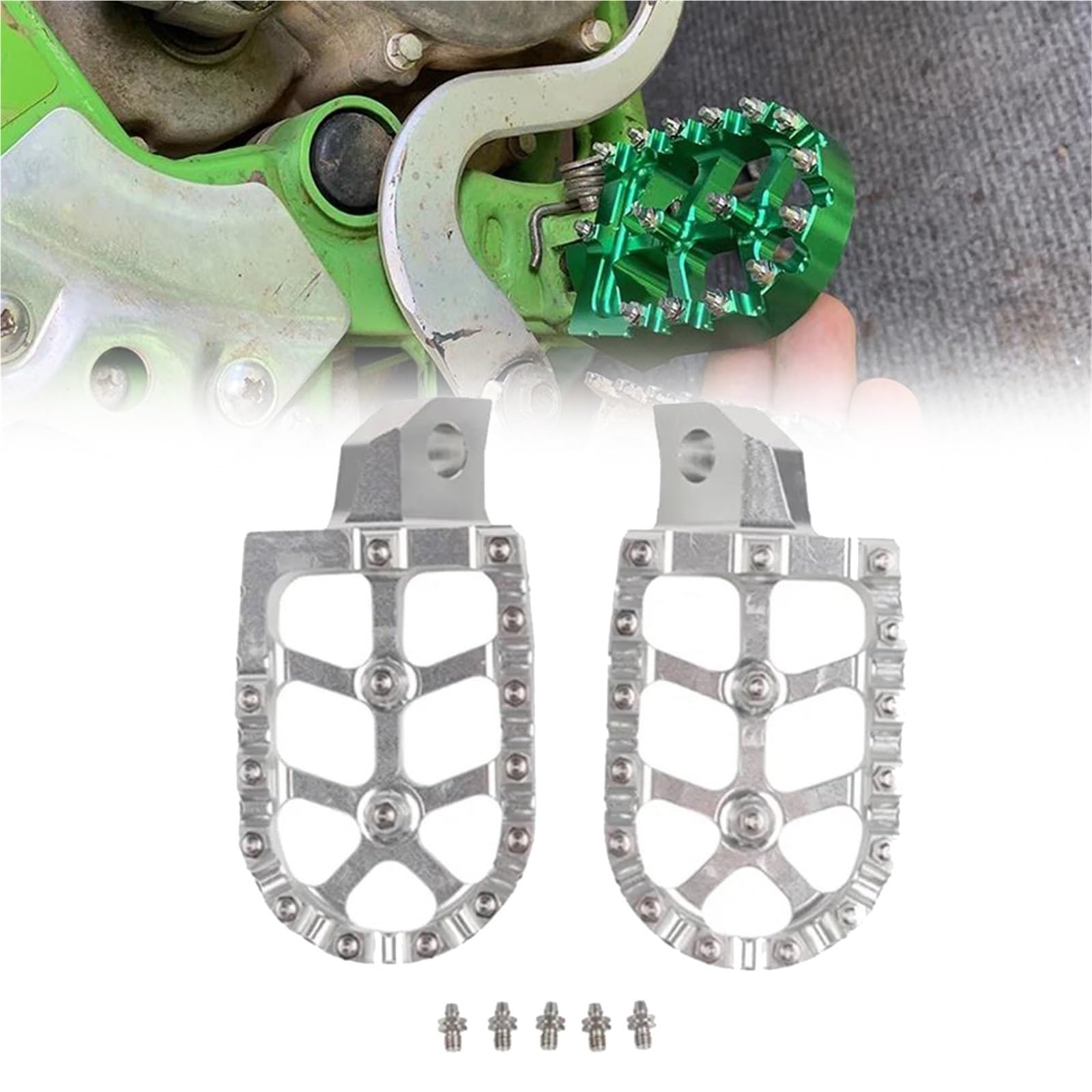 Repose-Pieds CNC pour Kawasaki KX 250 en Alu Taillé Masse Haute Résistance
