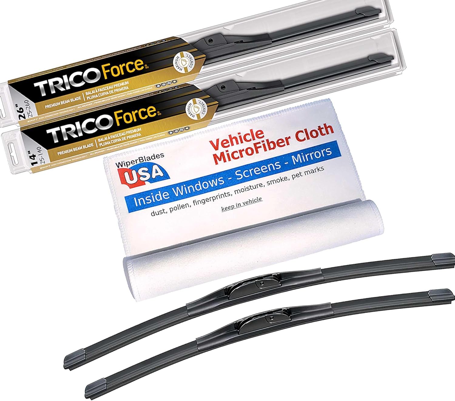 Performance Beam Wipers compatible with Hyundai Santa Fe XL 2018 (Set of 2) Wiper Blades