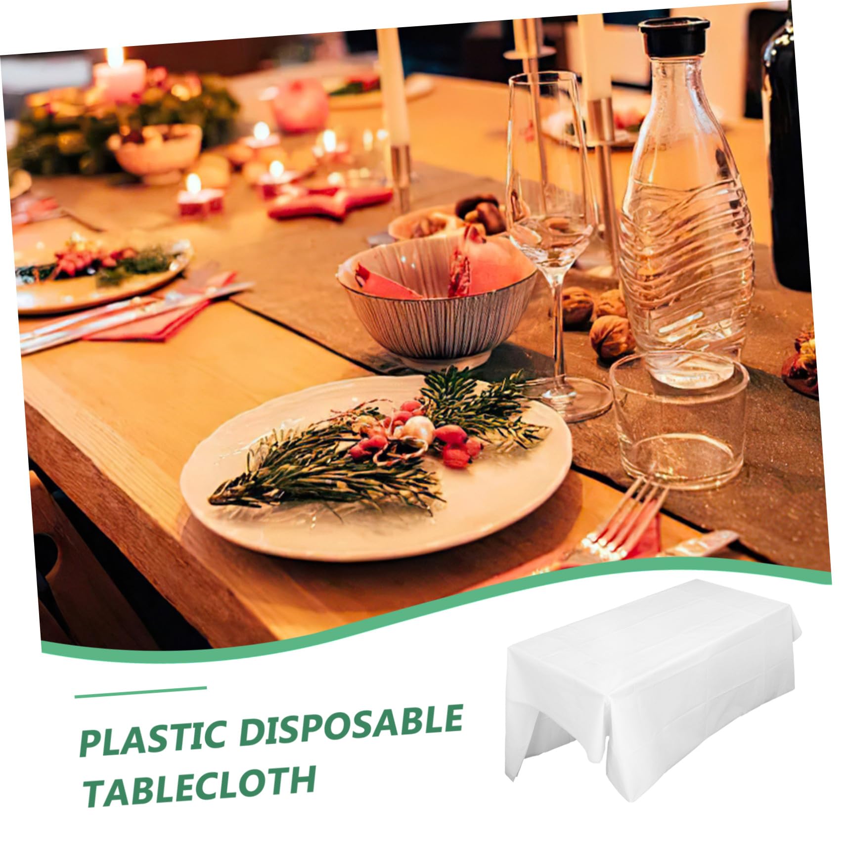 Zerodeko 11pièces Nappes Blanches Jetables Rectangulaires Plastique pour Fêtes Pique-niques Et Mariages