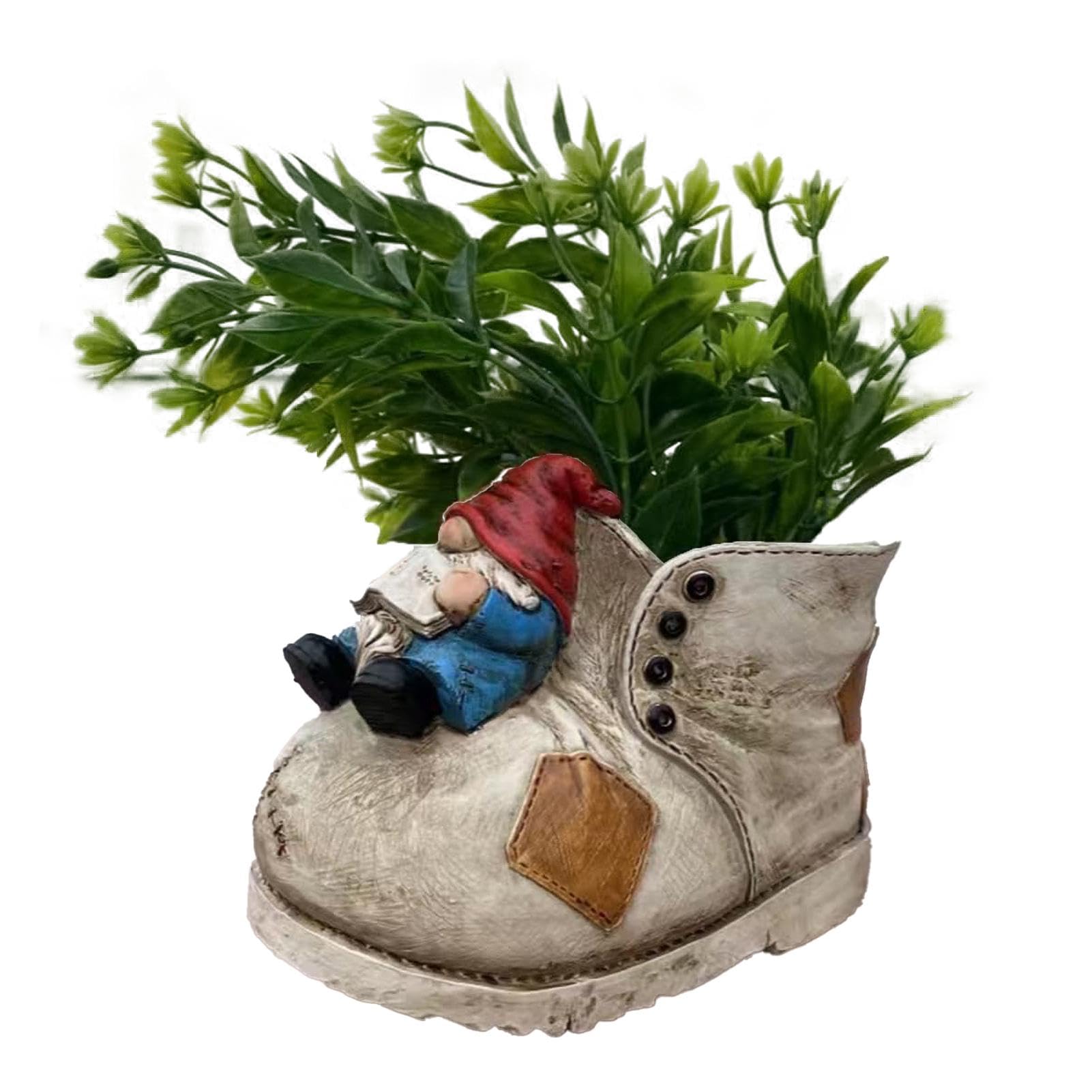Pot de fleurs en forme de botte de cowboy aux finitions texturées réalistes
