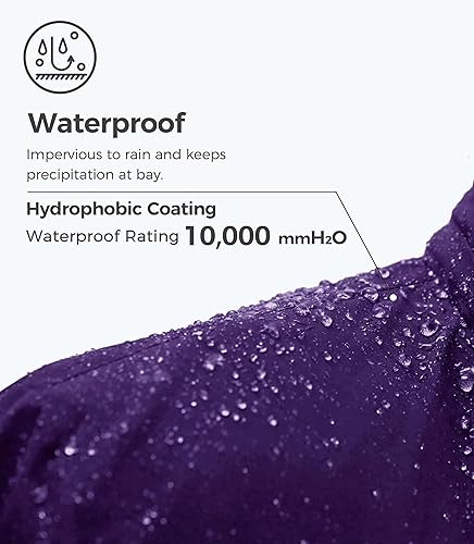 Miniatura 5 de Wantdo - Chaqueta impermeable para mujer de esquí en montaña, chaqueta de lluvia resistente al viento para invierno, chaqueta de nieve cálida