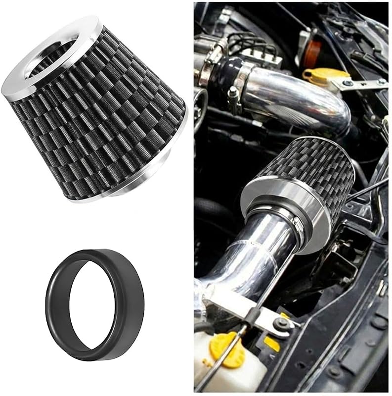 Filtro de ar para admissão LAINLOY cônico com abraçadeira, 76 mm, Carbon Fiber – 1 unidade