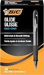 BIC Glide Bold Black Ballpoint Pens, Bold Point (1.6 mm), 36-Count Pack, Retractable Ballpoint Pens With Comfortable Full Grip