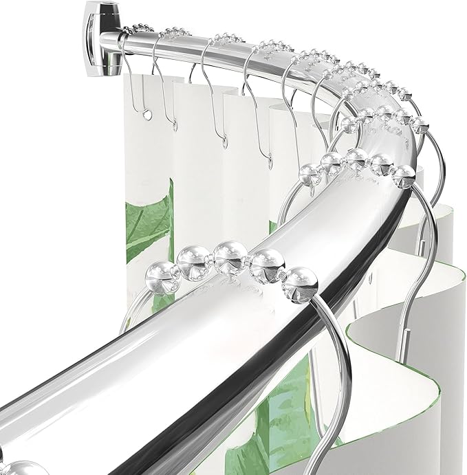 Bonpally Curved Shower Curtain Rod 4372 Inches Adjustable