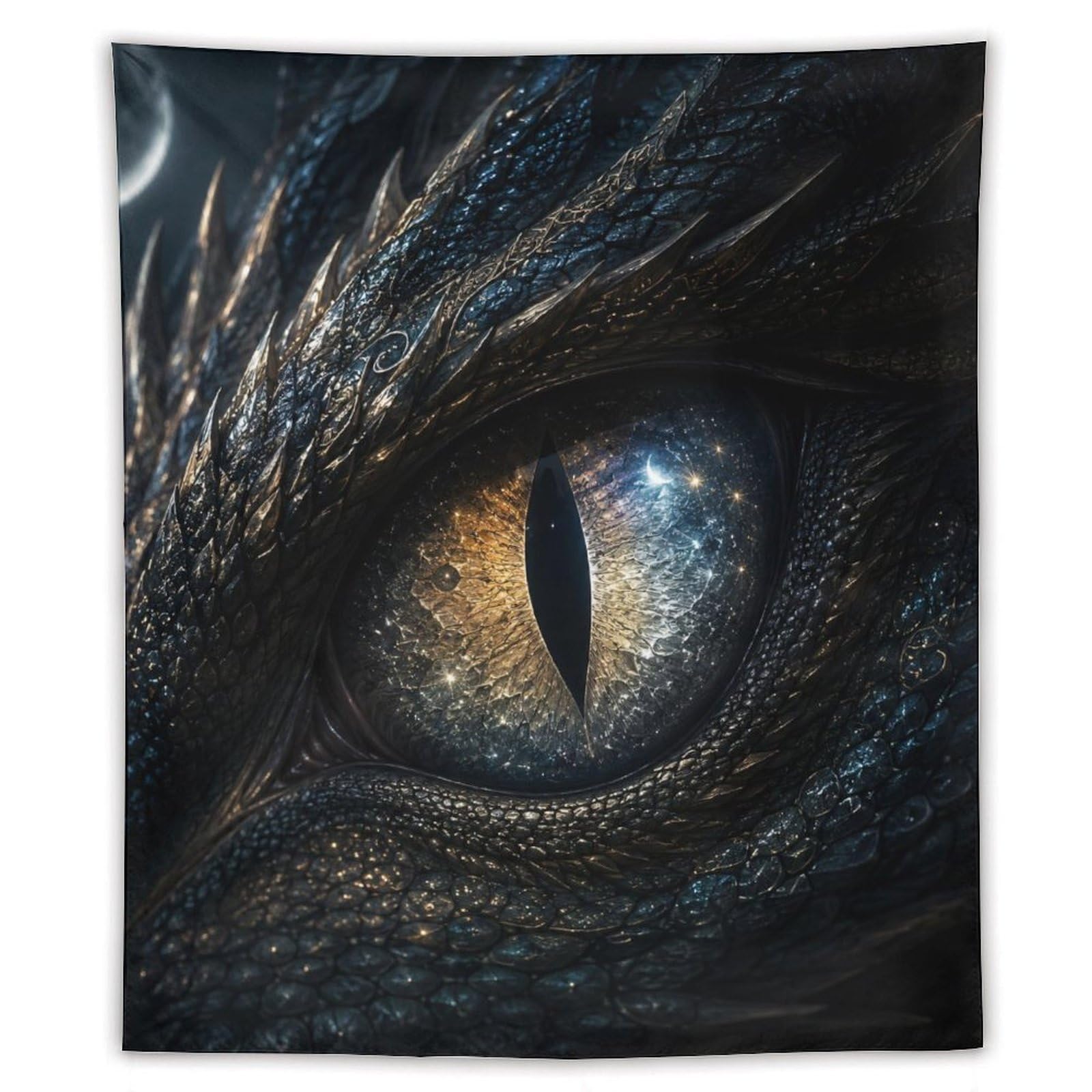 H3B8U2Y5 Blue Cosmic Dragon Eye Wall Tapestry, Surrealist, Room Divider