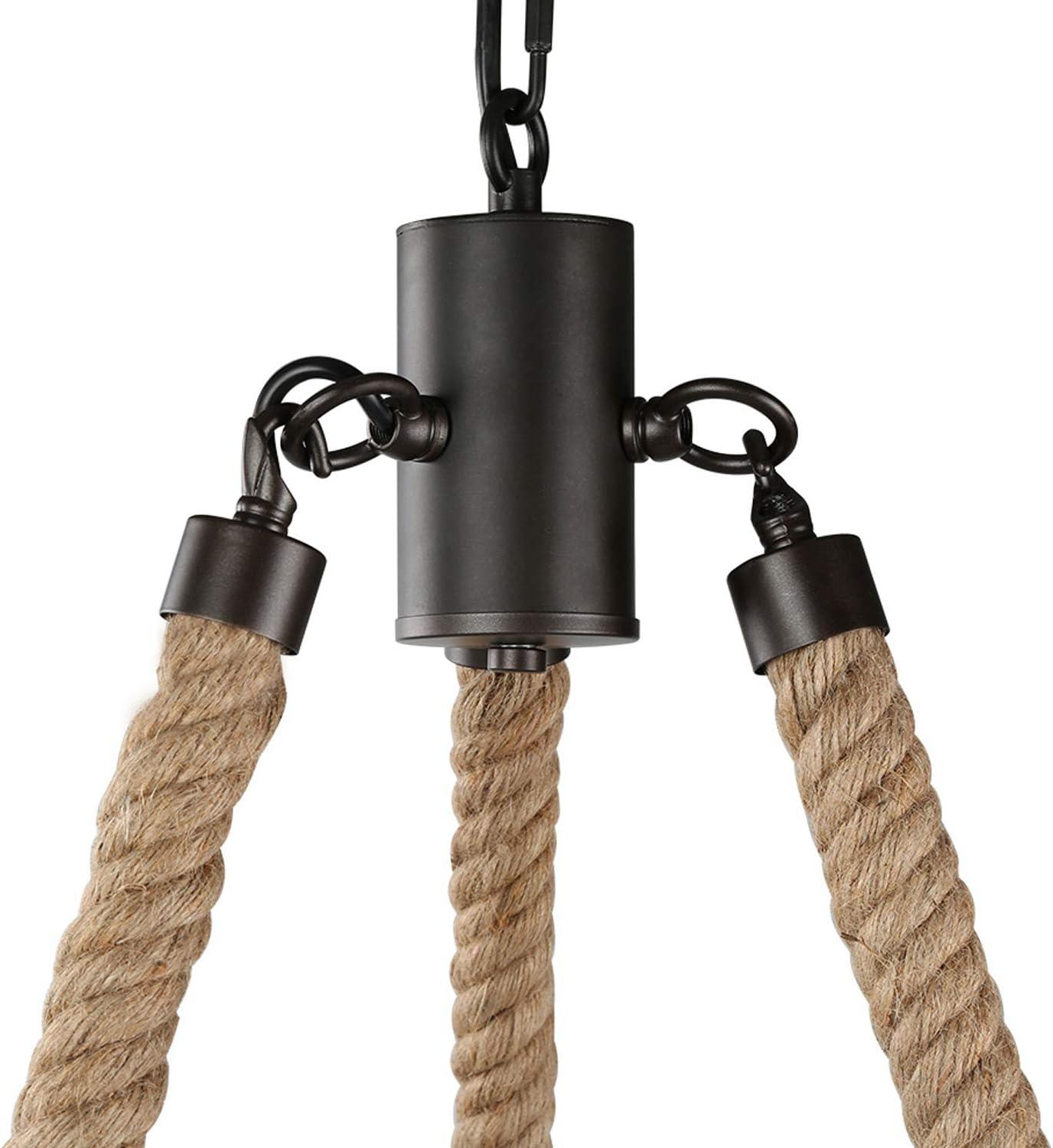 🔥 Crаzу Dеаlѕ LNC Farmhouse Chandeliers Rustic Round Wagon Wheel 6-Light Fixture with Rope for Dining & Living Room, Bedroom and Foyer