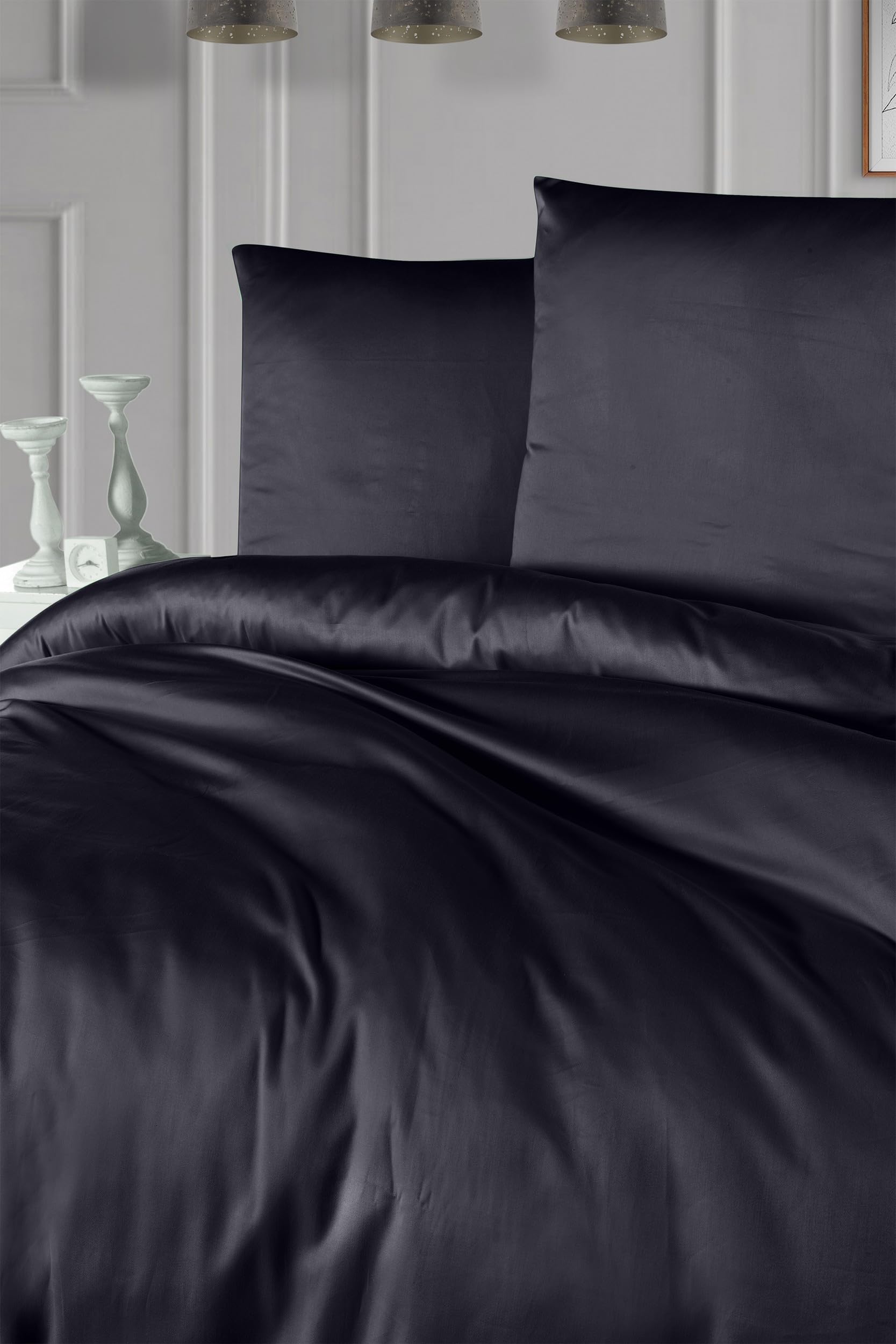 Mixibaby Komplet pościeli, poszwa na kołdrę 100% bawełna, 135 x 200, 155 x 220, 200 x 220 cm, 200 x 200 cm, kolor: czarny, wymiary: 155 x 220 cm