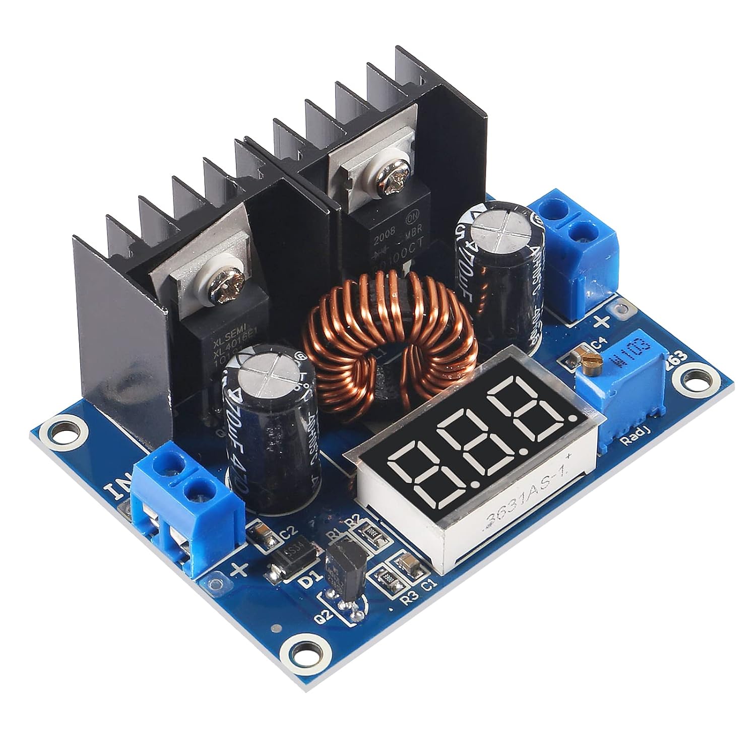 3 unids XL4016 XL4016E1 Módulo regulador de voltaje DC 4-40V 8A Regulador reductor Buck Convertidor DC Digital PWM ajustable DC-DC con pantalla LED