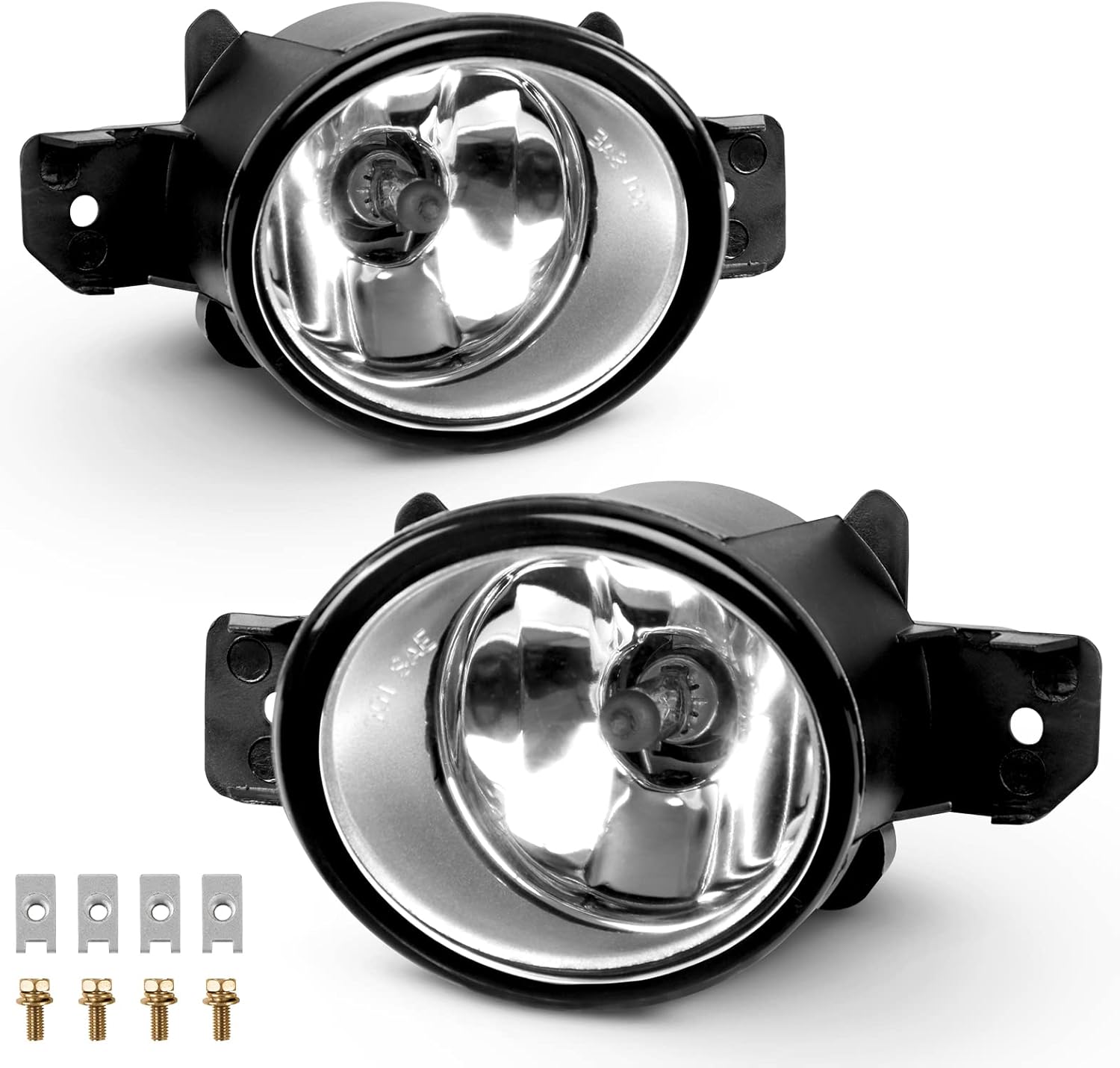 Fog Lights Replacement for 2007-2017 Nissan Altima Sedan, 2012-2019 Versa, 2004-2019 Sentra, 2007-2014 Maxima, 2013-2016 Pathfinder Fog Light Assembly Compatible with H11 12V 55W Bulbs