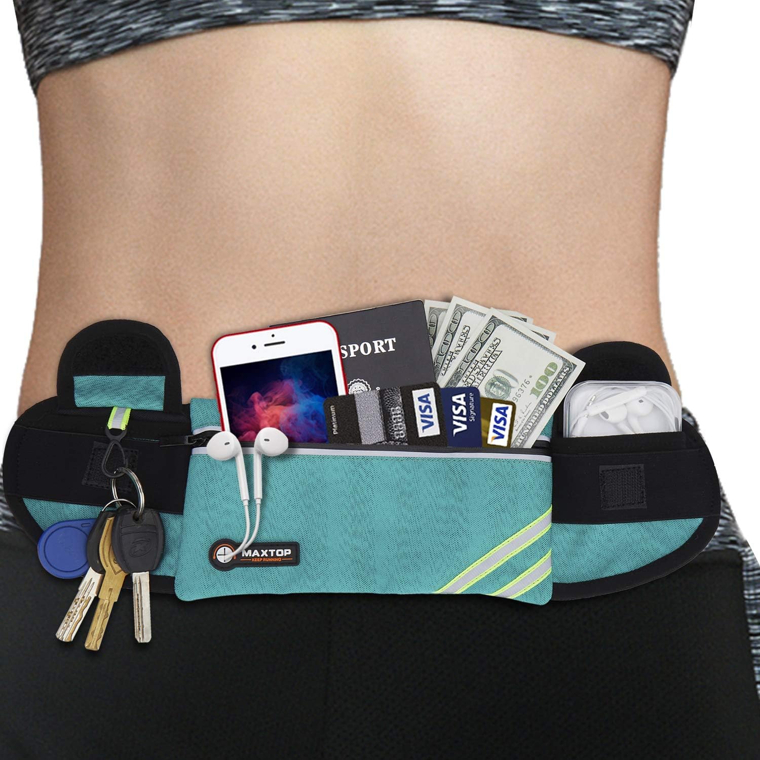 Mens Running Belt Fanny Pack,Jogging Phone Holder Men,Waist Pack Bag Runners Belt for iPhone 11 XS Max,XR 8 Plus, Belt Bag for Fitness, Exercise, Hiking,Jogging,Running Gifts for Father BoyFriends : Sports & Outdoors