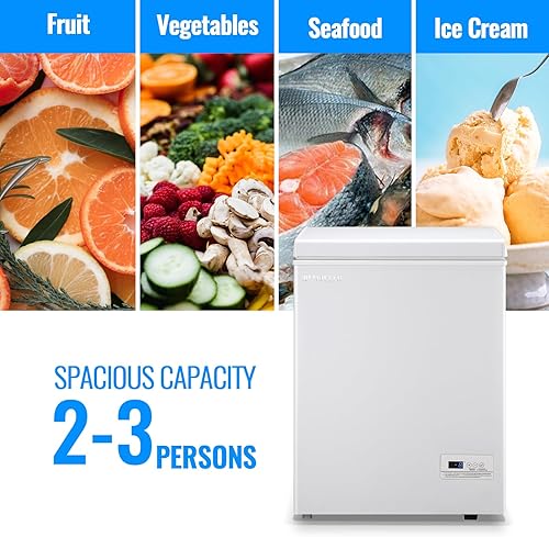 Miniatura 10 de DEMULLER - Congelador de pecho de 3.5 pies cúbicos compacto con control electrónico de temperatura (preciso a 1 ), congelador pequeño independiente