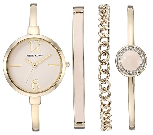 Anne Klein Women's Bangle Watch and Premium Crystal Accented Bracelet