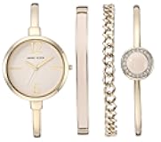 Women's Bangle Watch and Premium Crystal Accented Bracelet Set