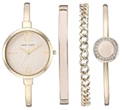 Women&apos;s Bangle Watch and Premium Crystal Accented Bracelet Set
