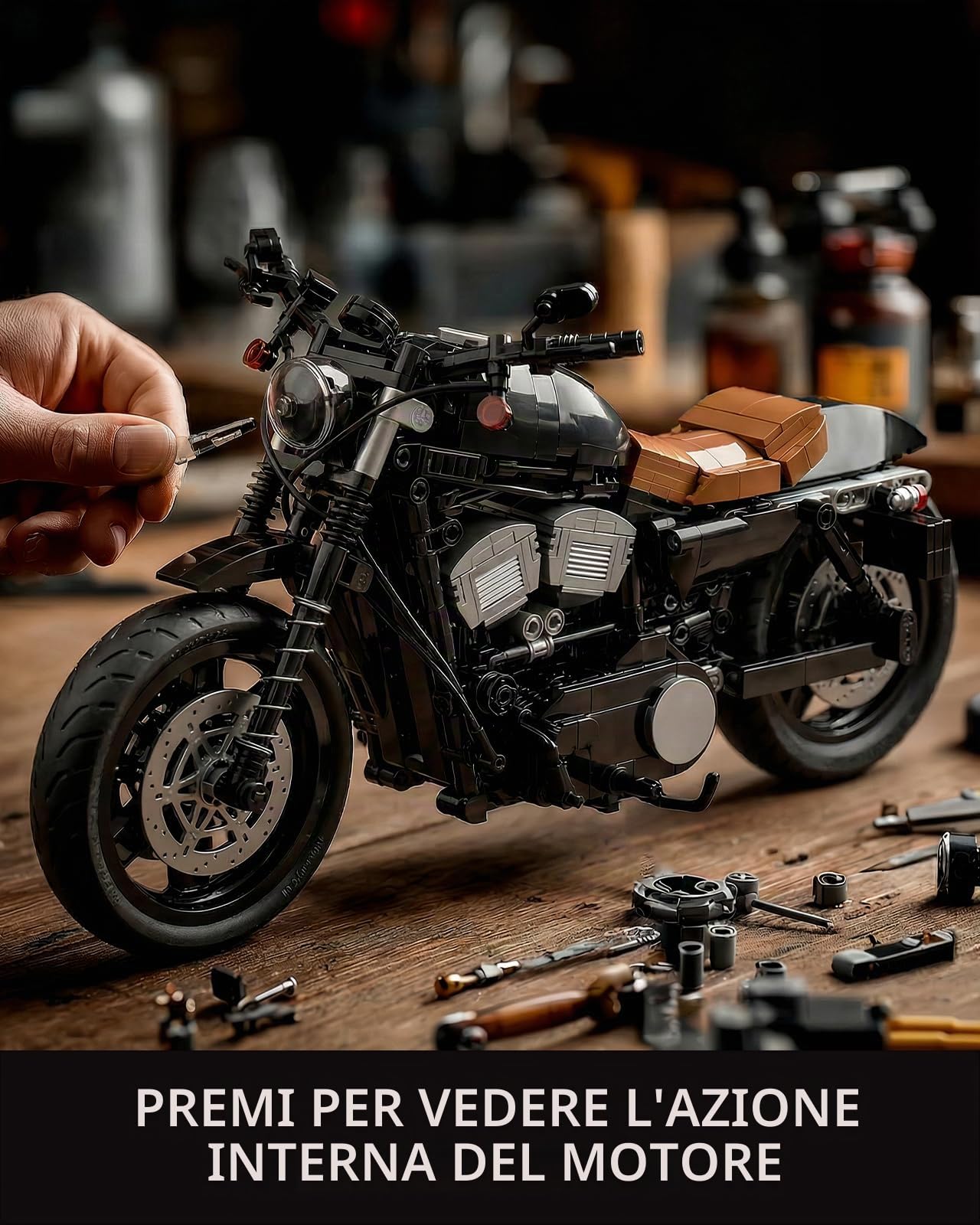 Nifeliz IRON 83 Moto Set Di Costruzioni, Kit Assemblaggio Moto per Adulti, Decorazione per la casa o l'ufficio, Idea di Regalo per Uomo, Donna, Lui o Lei (827 Pezzi, NF10342)