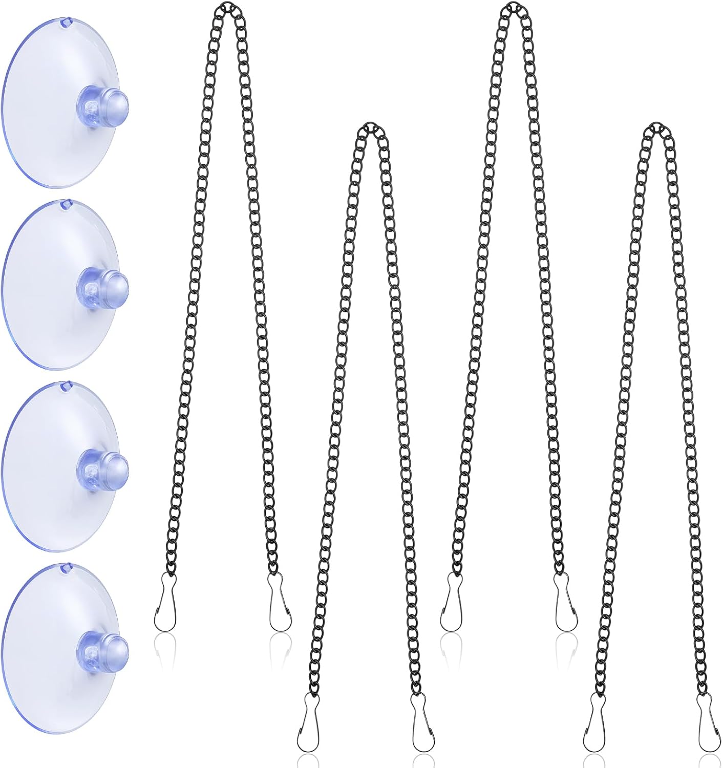 Zelphvt 20 Inch Stainless Steel Hanging Chains for Garden Suncatchers, Plant Baskets & Bird Feeders - 4 Pack