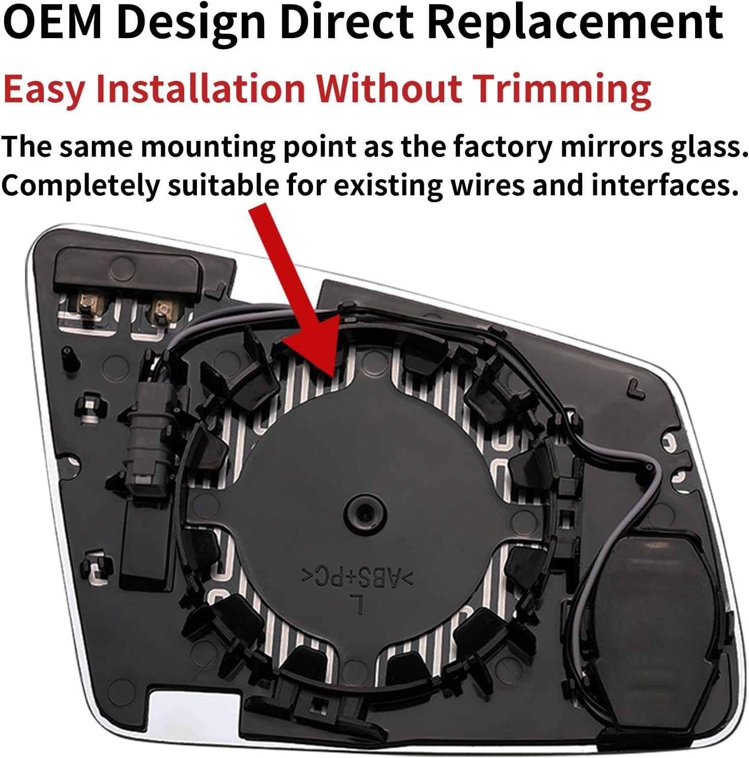 Driver Side Mirror Replacement for Mercedes Benz A B C W204 E W212 S W221 GLA GLK - Left Side Mirror Glass, Rear View Mirrors Glass with Power Heated & Blind Spot(A2128102121)