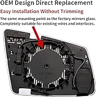 Vista 3 de Espejo de repuesto del lado del conductor para Mercedes Benz A B C W204 E W212 S W221 GLA GLK – Cristal de espejo del lado izquierdo, cristal