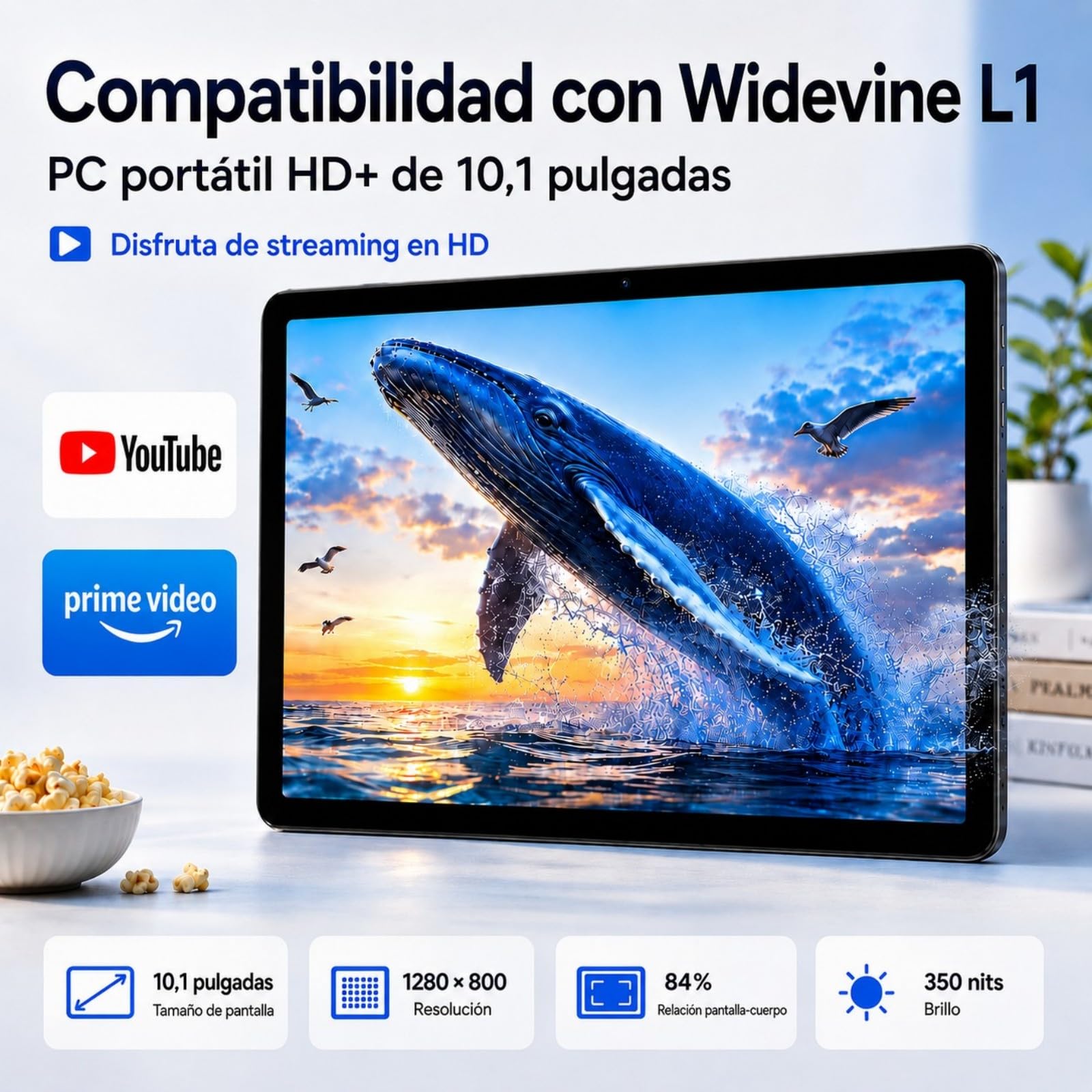 BESTTAB Android Tableta con Teclado - 24 GB RAM + 256 GB ROM(2TB TF) | Tablet 10 Pulgadas con Lápiz, Ratón y Funda, T606 Ocho Núcleos, Widevine L1, WiFi 5G, Batería 5000 mAh