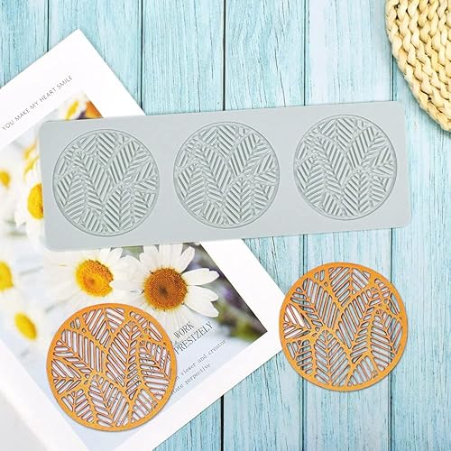 Miniatura 6 de TUKE Molde de silicona con hojas de árbol huecas, pteridófito, hoja, chocolate, caramelo, fondant, 3D, loto, pastel, arcilla, para decoración de