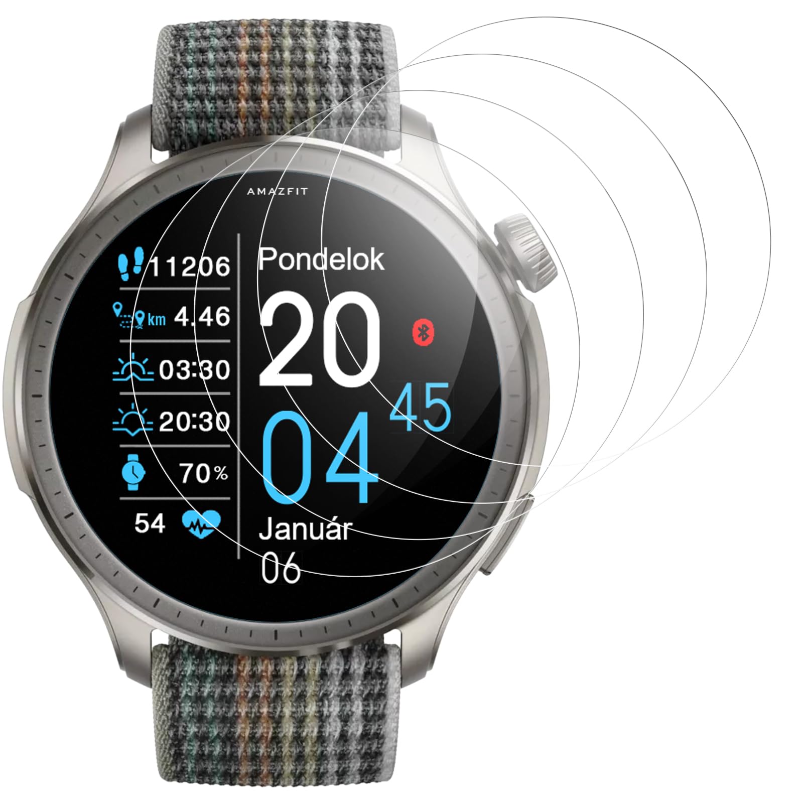 IQShield Amazfit Balance Screen Protector Ultra HD Screen Protector, Anti-Scratch, Bubble Free, Touch Sensitive, 4 Pieces