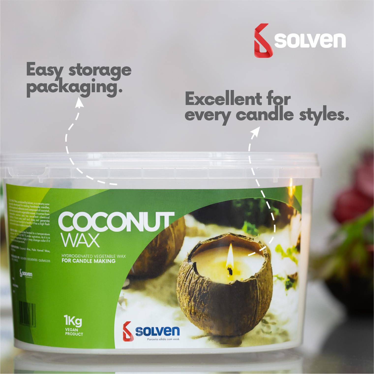 Vegetable Wax for Candle Making - 2.2 Pounds, White