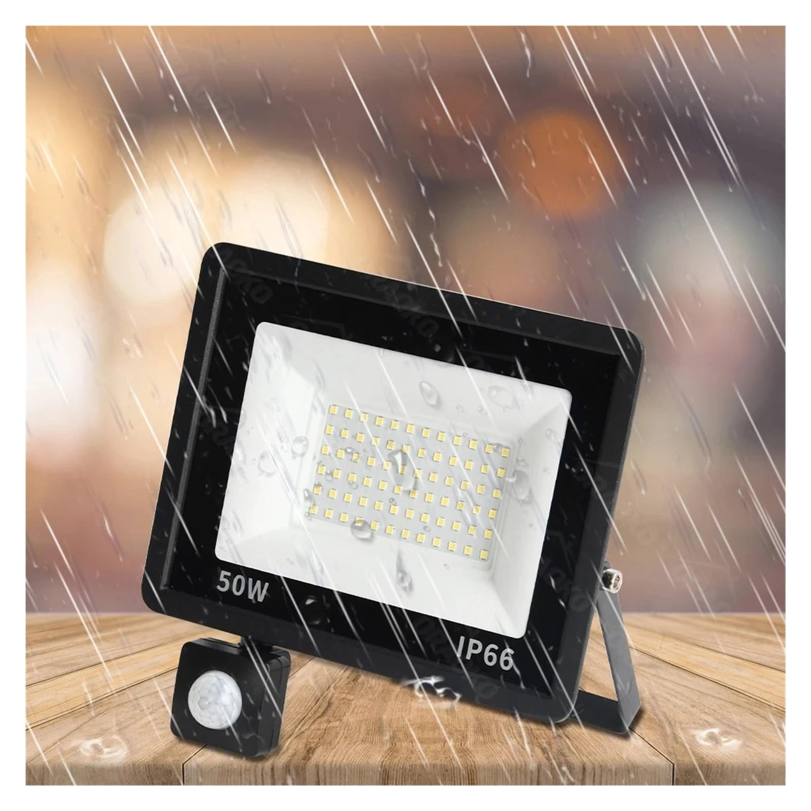 Proyector exterior, Proyector LED resistente al agua, 10 W, 20 W, 30 W, 50 W y 100 W, con sensor de movimiento y foco de calle.(Neutral light,10W)