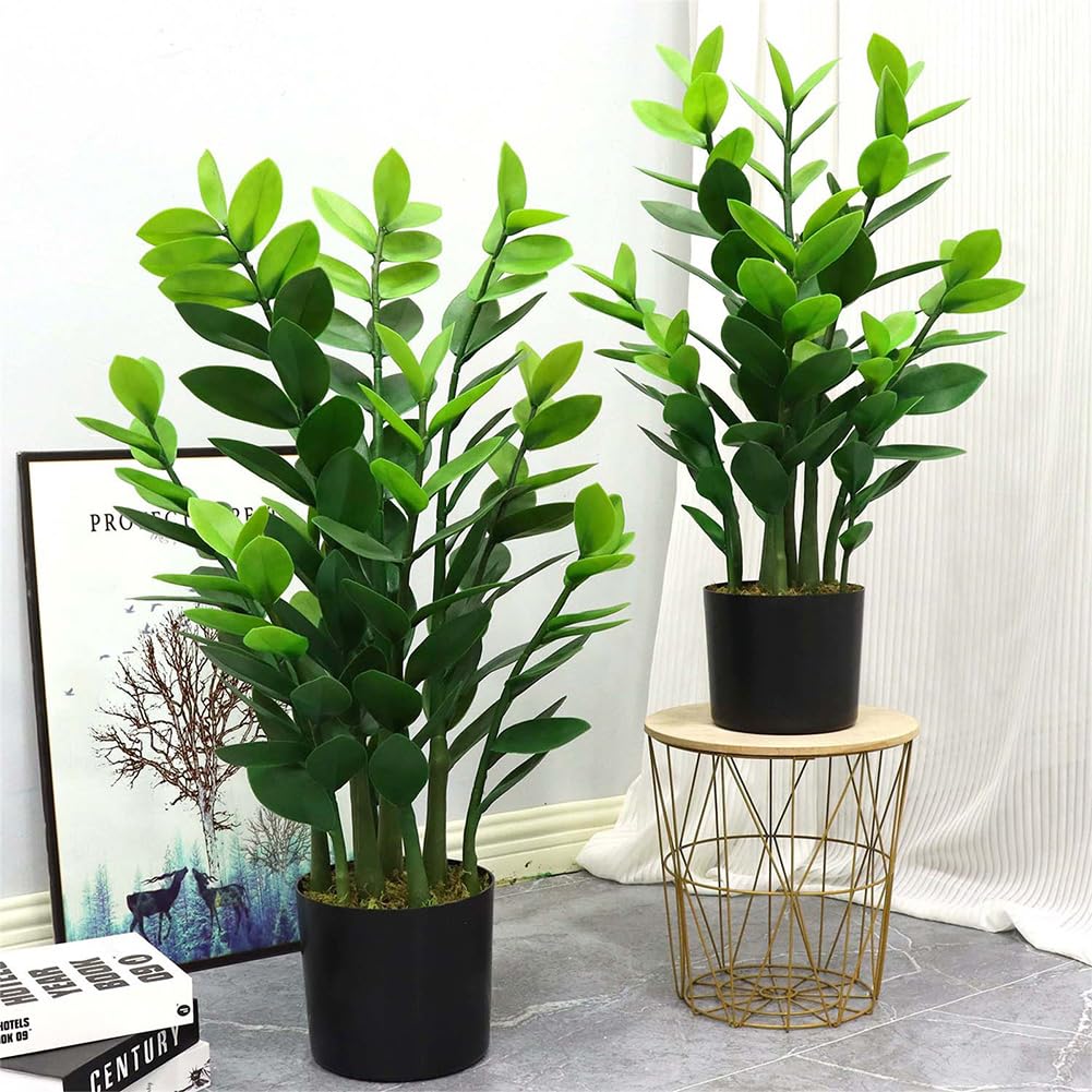 Zstar Plantas Artificiales de 90 cm, se Siente Real en Planta de Interior Verde, Plantas Artificiales en Maceta, Gran decoración para el hogar, Dormitorio, decoración de Mesa