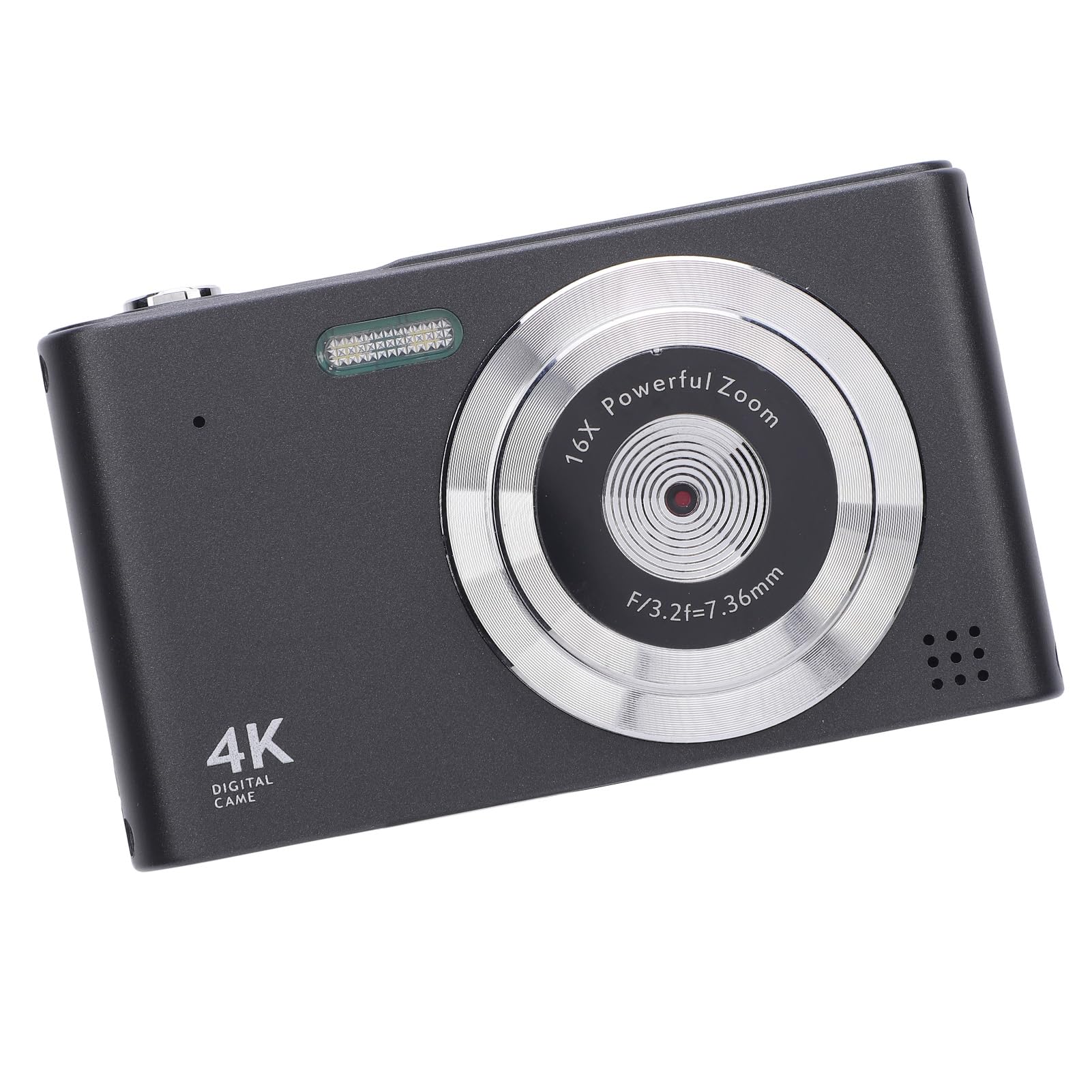 Camera digitale 4K, fotocamera da vlogging da 48 MP, fotocamera di registrazione video Zoom Anti Shake 16x per paesaggio, ritratto, sport, aereo (Nero)