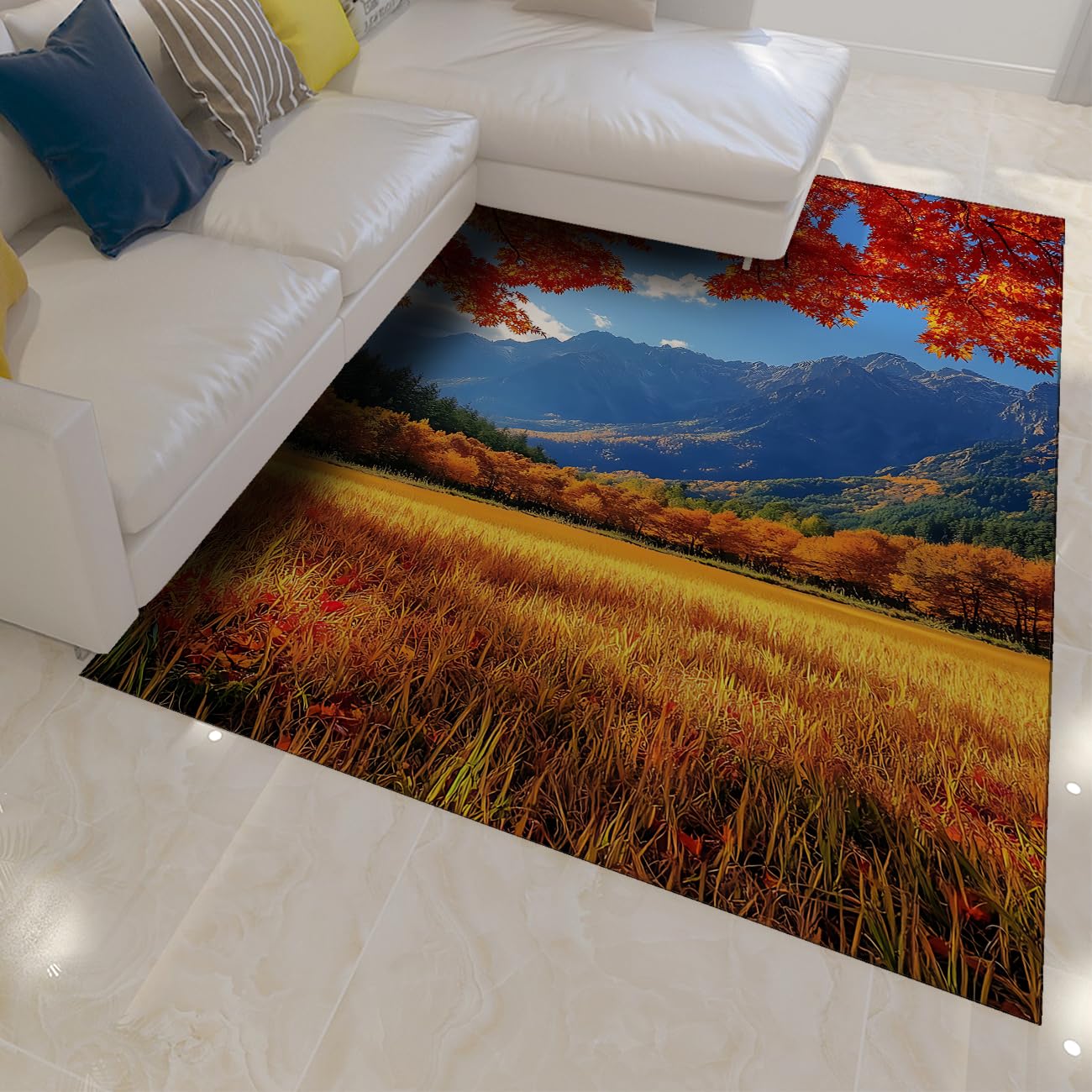 Tapis d'automne 140x200cm idéal pour salon et cuisine