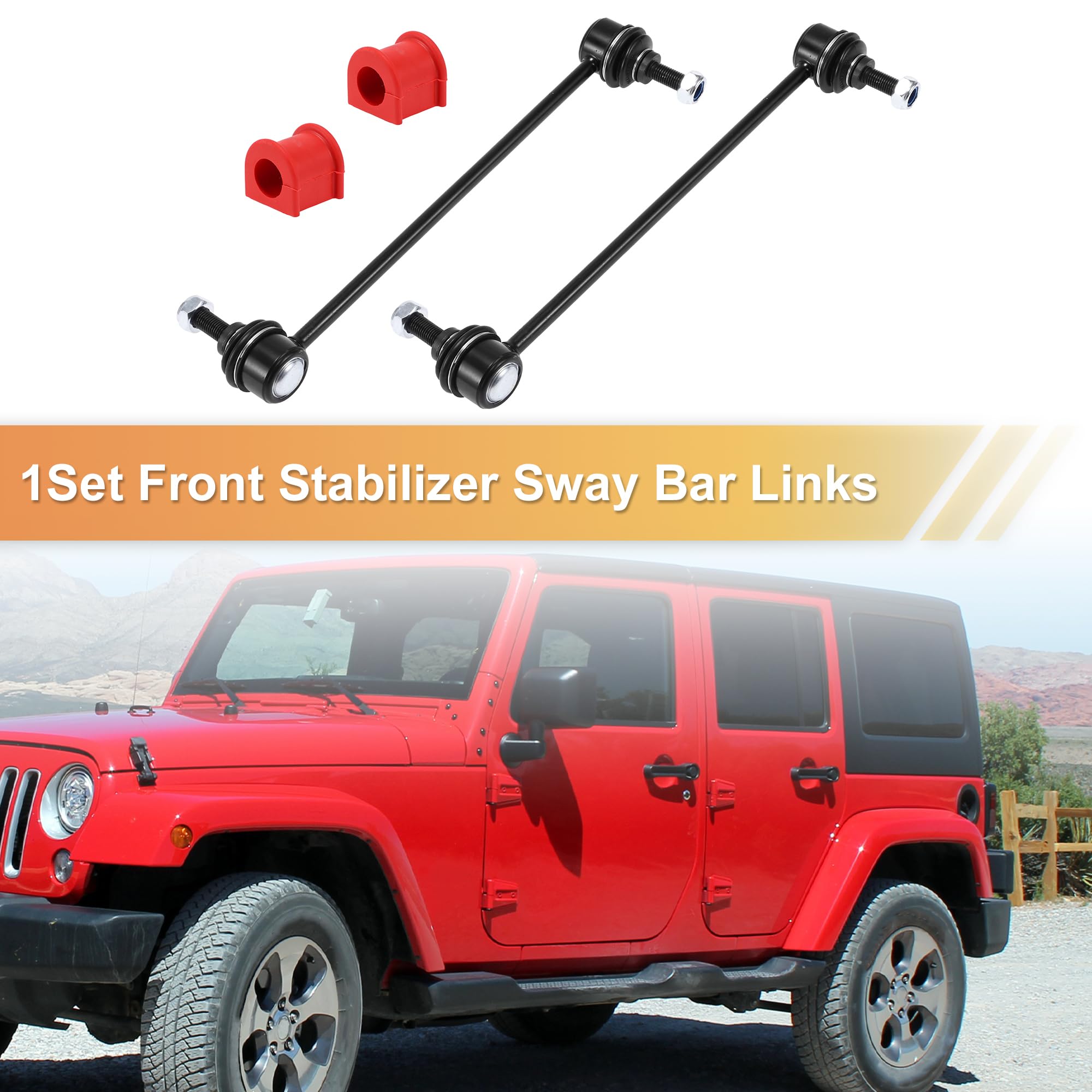 QUARKZMAN 1 Set Front Sway Bar Links Stabilizzatore Kit di collegamento con boccola per Jeep Patriot 2007-2017 per Dodge Caliber 2007-2012 Kit sospensioni